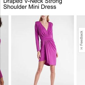 Draped purple V Neck Express Dress